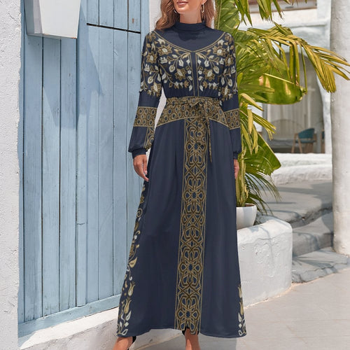 Dress: Design Long Sleeve High Neck Long Dress for Every Occasion - Shopzeedeey