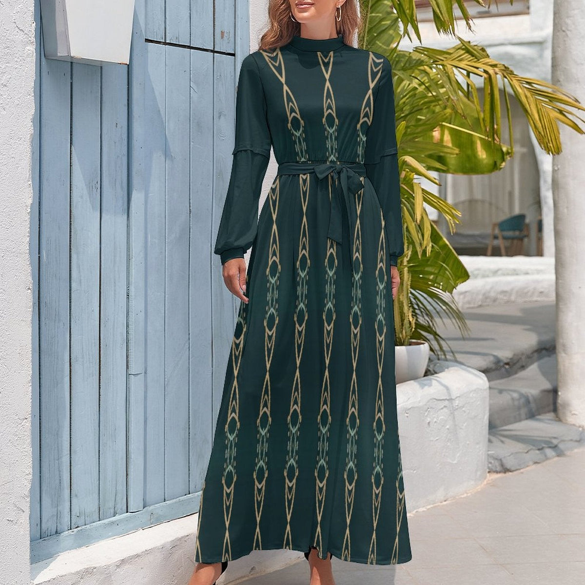 Stylish Long Sleeve High Neck Dress - Comfort Meets Elegance - Shopzeedeey