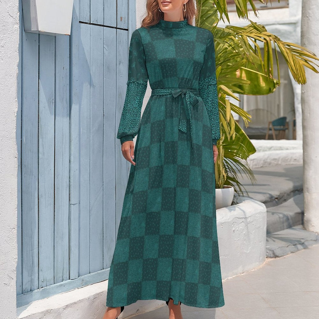 Elevate Your Style with Our Dress - Long Sleeve High Neck Design - Shopzeedeey