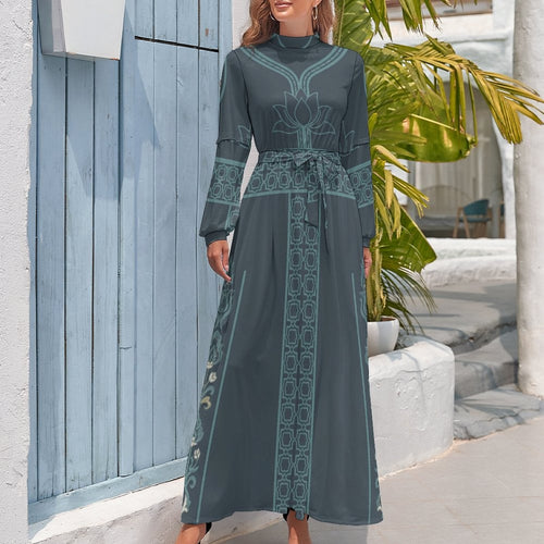 Elegant Long Sleeve High Neck Dress for Every Occasion - Shopzeedeey