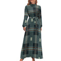 Dress - Elegant Long Sleeve High Neck Long Dress - Shopzeedeey