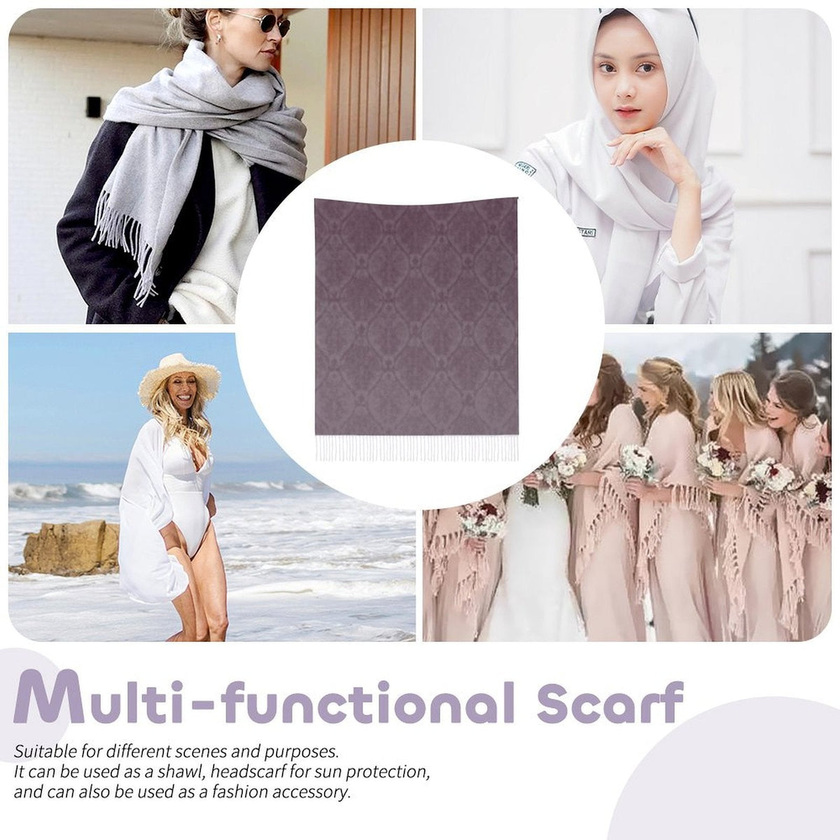 Stylish Design Tassel Scarf for Every Occasion - Shopzeedeey