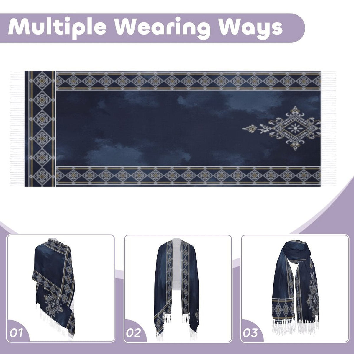Stylish Design Tassel Scarf - Shopzeedeey