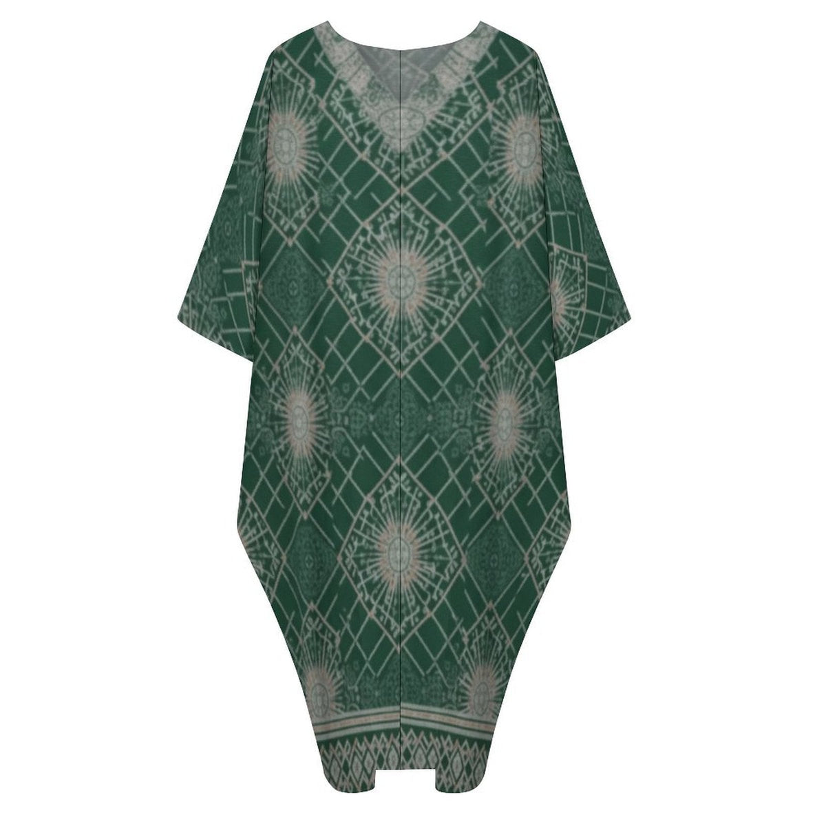 Kaftan V-Neck Dress - Stylish Comfort for Every Occasion - Shopzeedeey