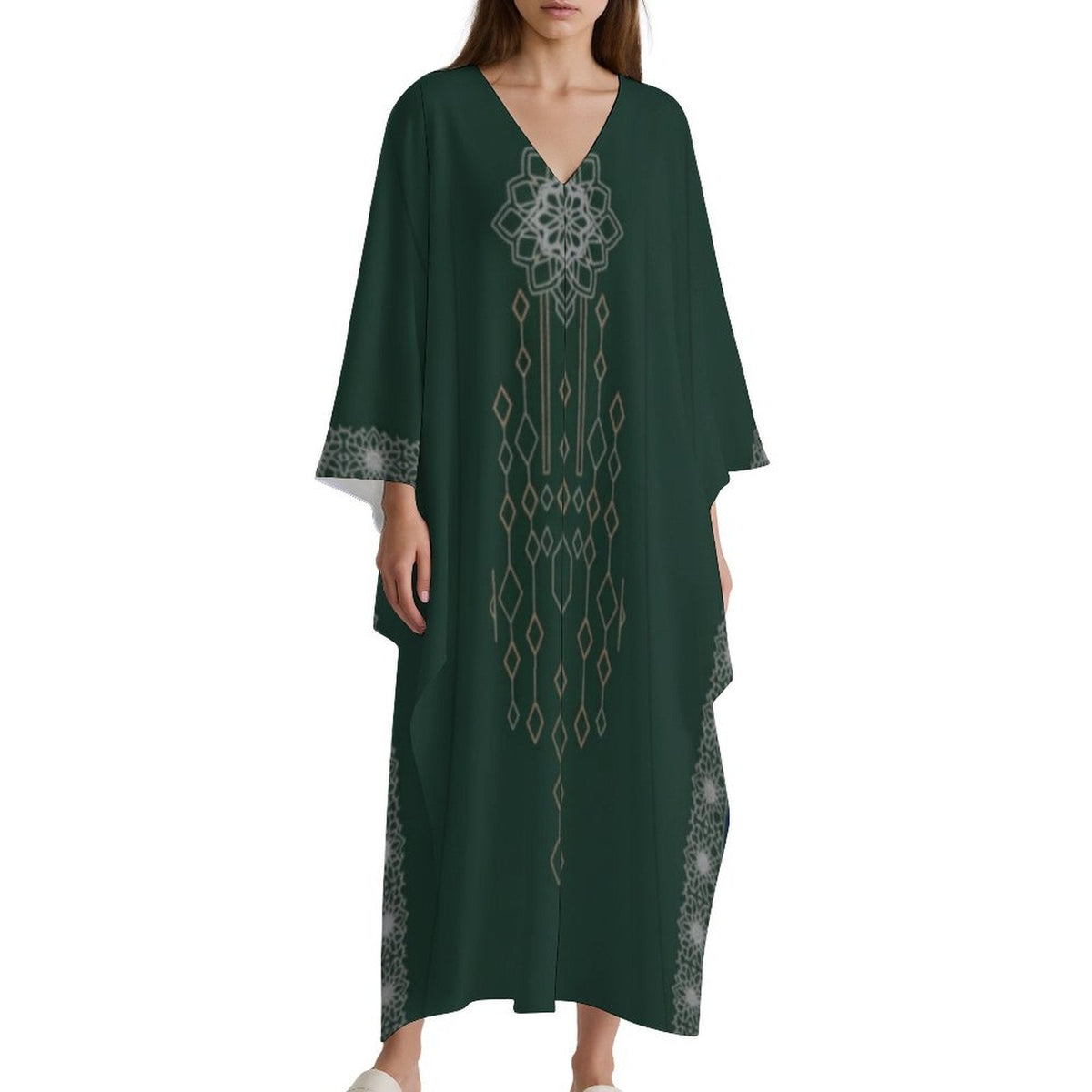 Kaftan Dress - Elegant V-Neck Design for Every Occasion - Shopzeedeey