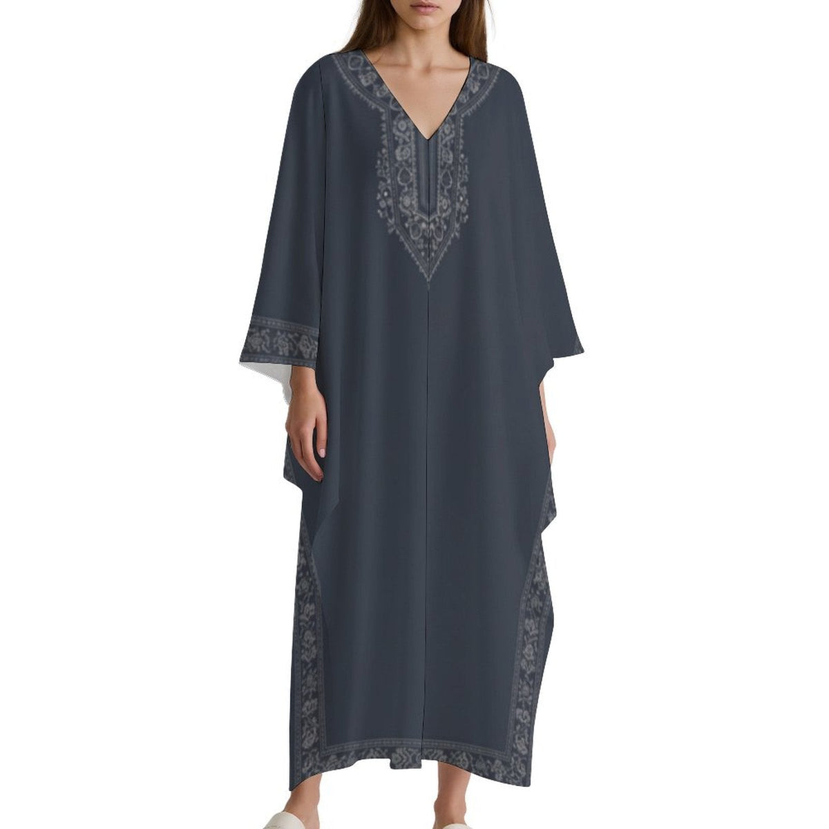 Kaftan V-Neck Dress – Effortless Chic for Every Occasion - Shopzeedeey