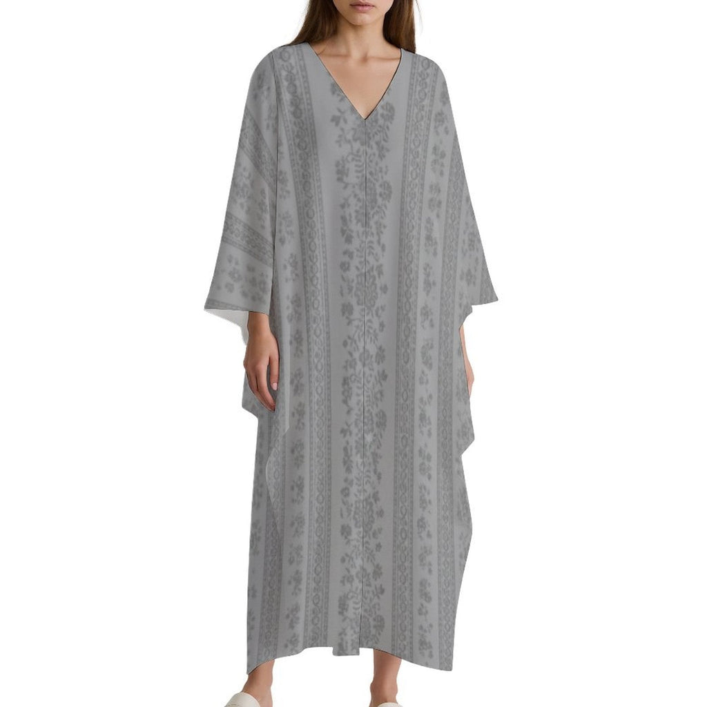 Kaftan V-Neck Design Dress - Effortless Style & Comfort - Shopzeedeey