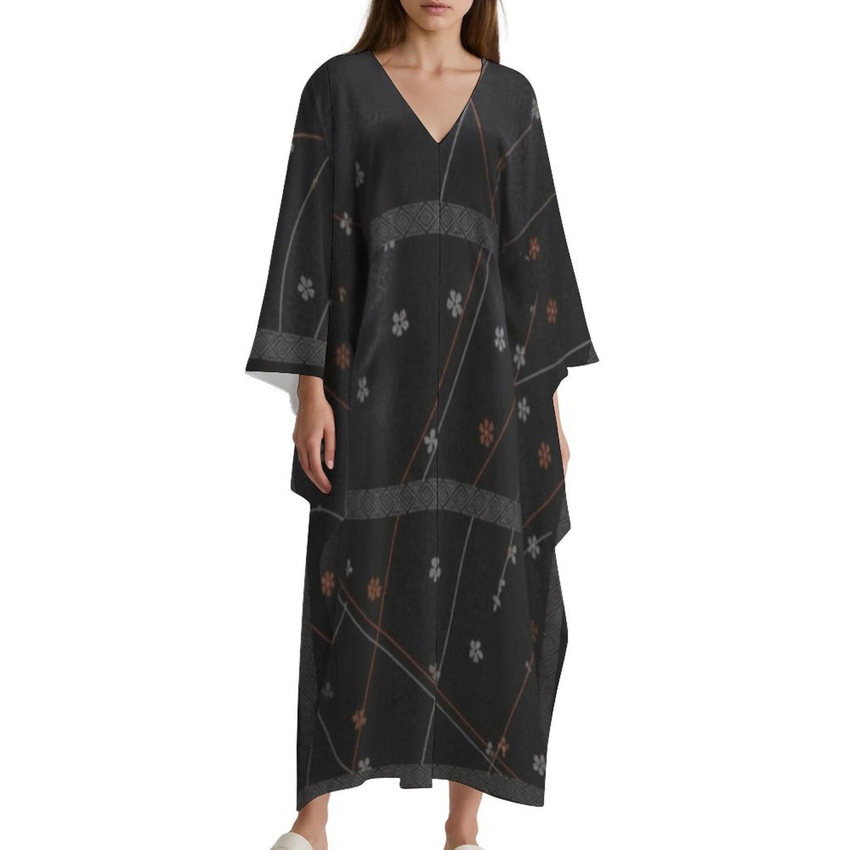 Kaftan V-Neck Dress: Elegant Comfort for Every Occasion - Shopzeedeey