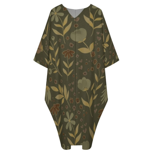 Elegant Kaftan Dress - V-Neck Design for Comfort and Style - Shopzeedeey