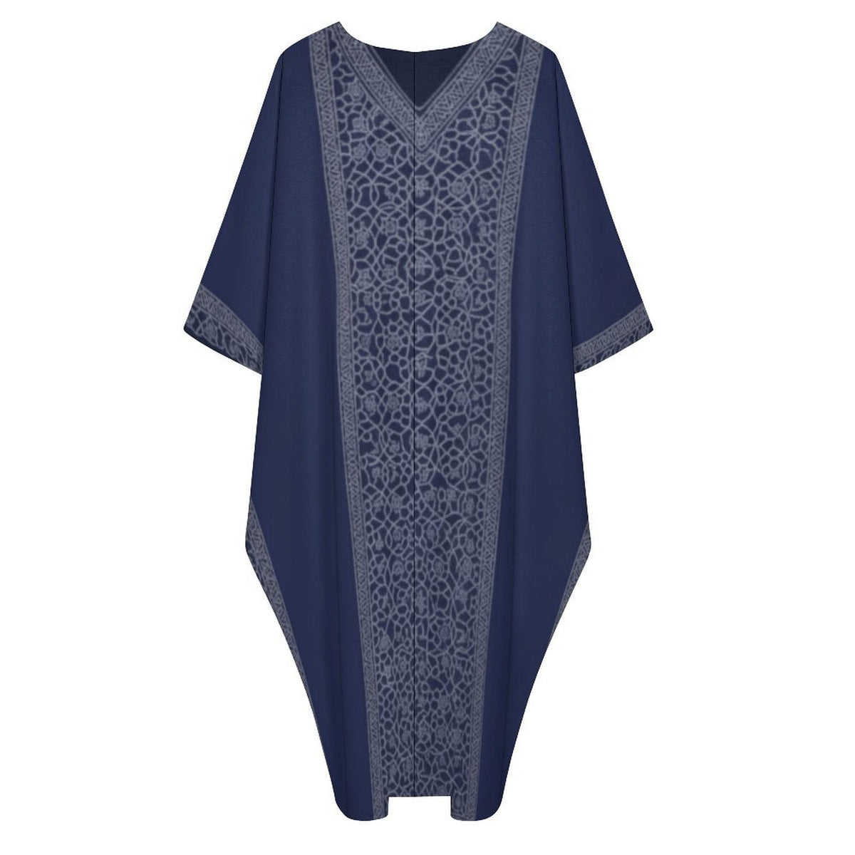 Kaftan V-Neck Dress - Elevate Your Style with Comfort - Shopzeedeey
