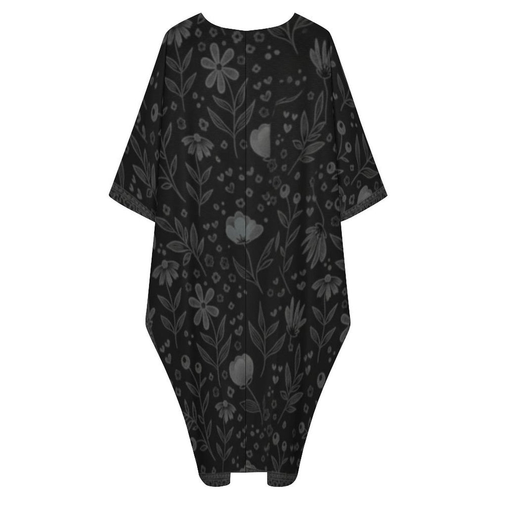 Kaftan Design V-Neck Dress: Embrace Elegance Anywhere - Shopzeedeey