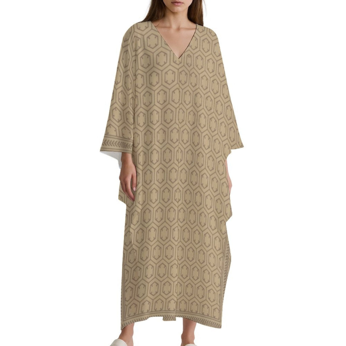 Kaftan V-Neck Dress - Effortless Elegance for Every Occasion - Shopzeedeey