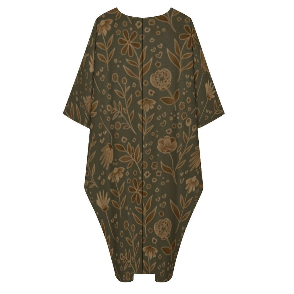 Stylish Kaftan Dress - Design V-Neck Comfort - Shopzeedeey