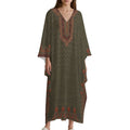 Stylish V-Neck Kaftan Dress for Effortless Elegance - Shopzeedeey