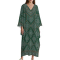 Kaftan Design V-Neck Dress for Effortless Elegance - Shopzeedeey