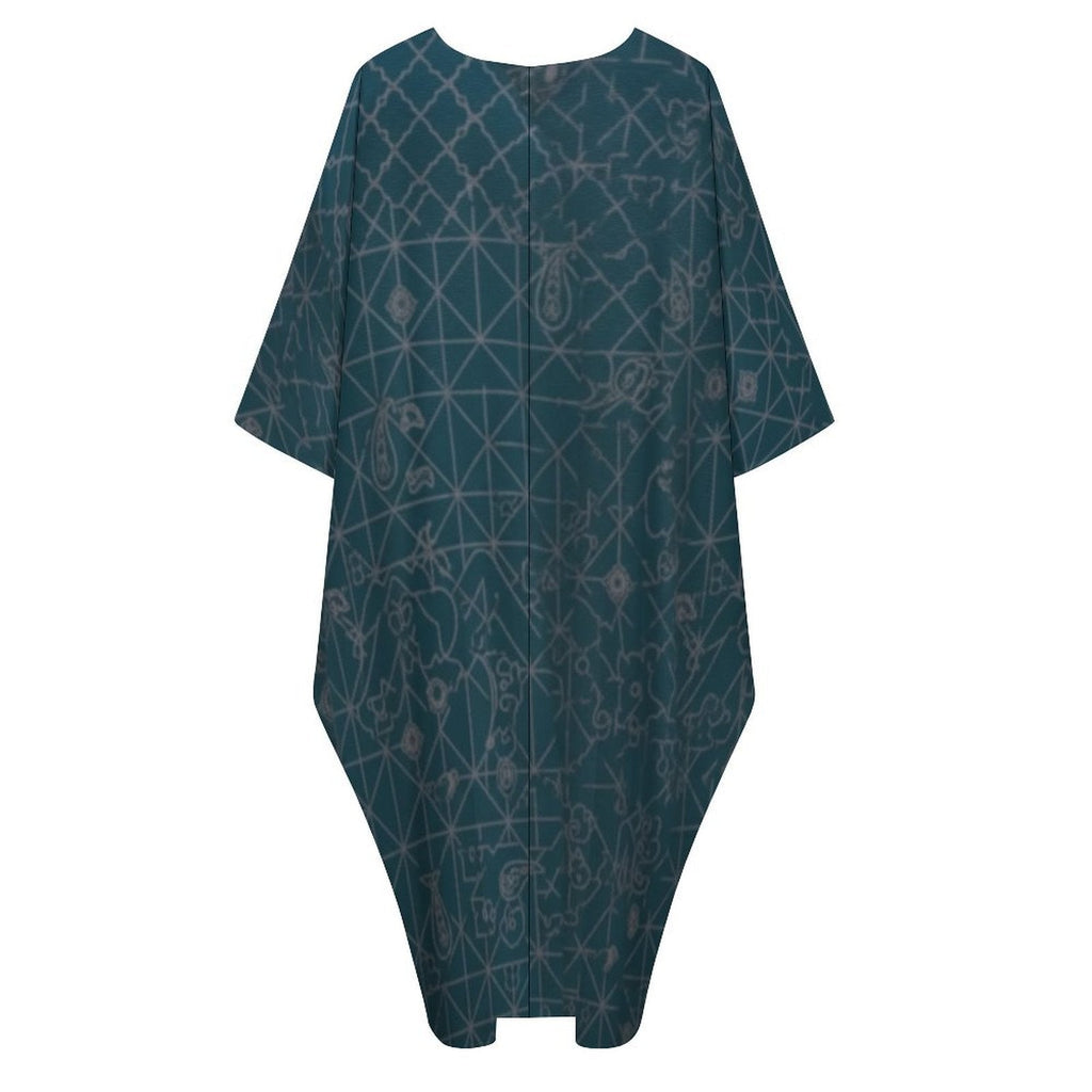 Kaftan V-Neck Dress for Effortless Elegance - Shopzeedeey