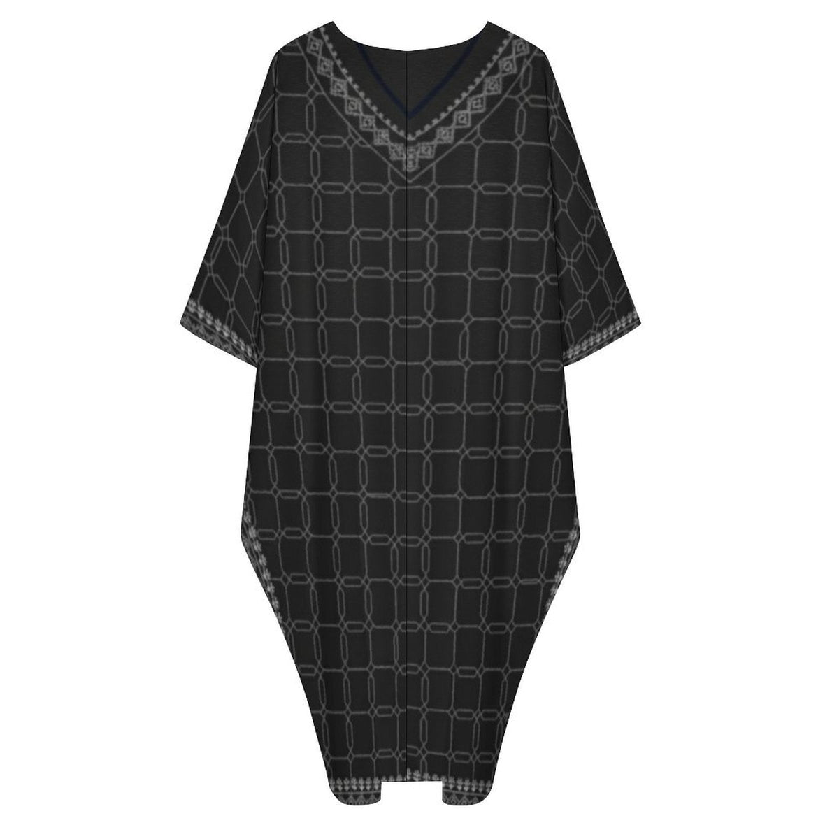 Kaftan V-Neck Dress - Embrace Comfort and Elegance - Shopzeedeey
