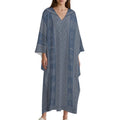 Kaftan V-Neck Dress for Effortless Elegance - Shopzeedeey