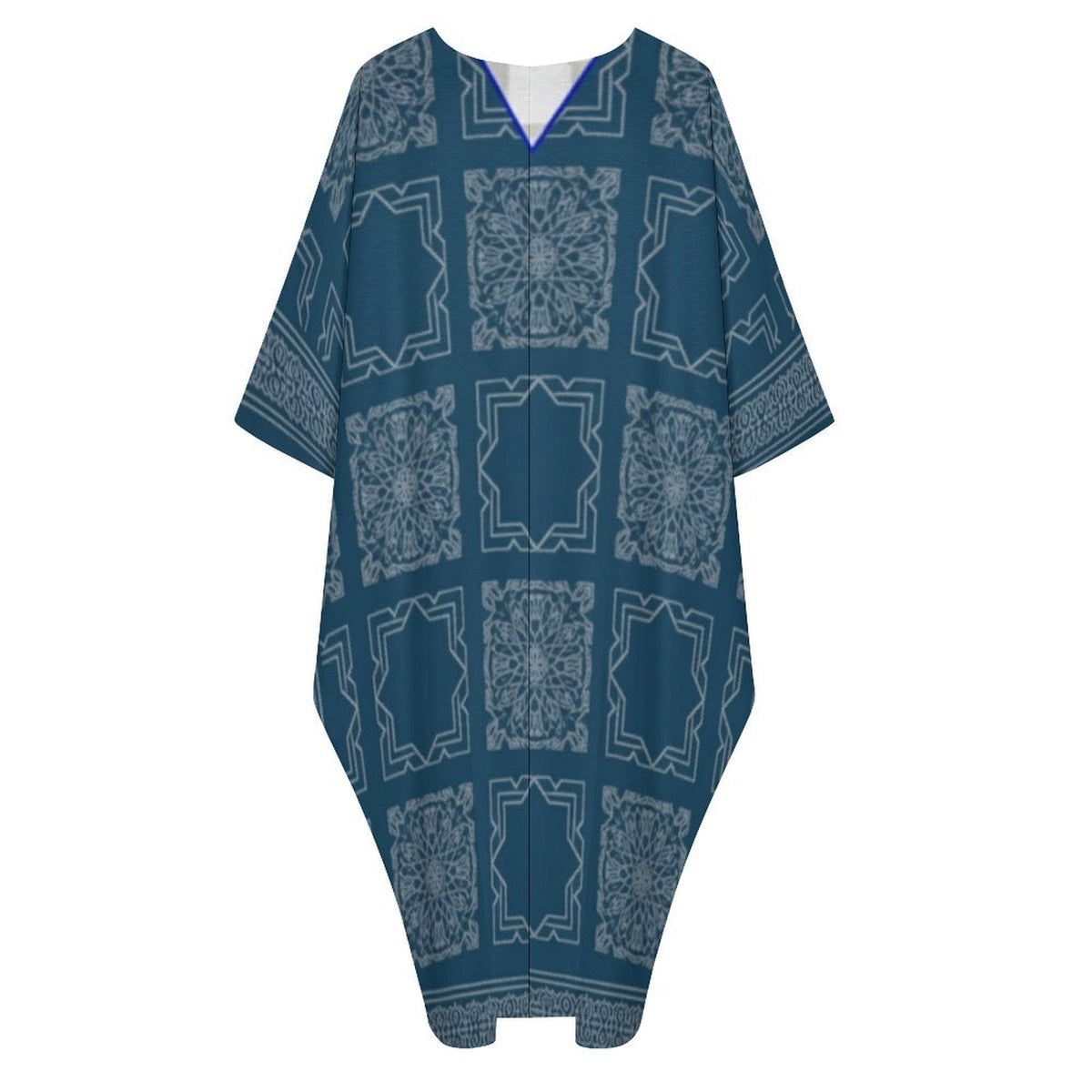 Kaftan V-Neck Dress for Ultimate Comfort and Style - Shopzeedeey