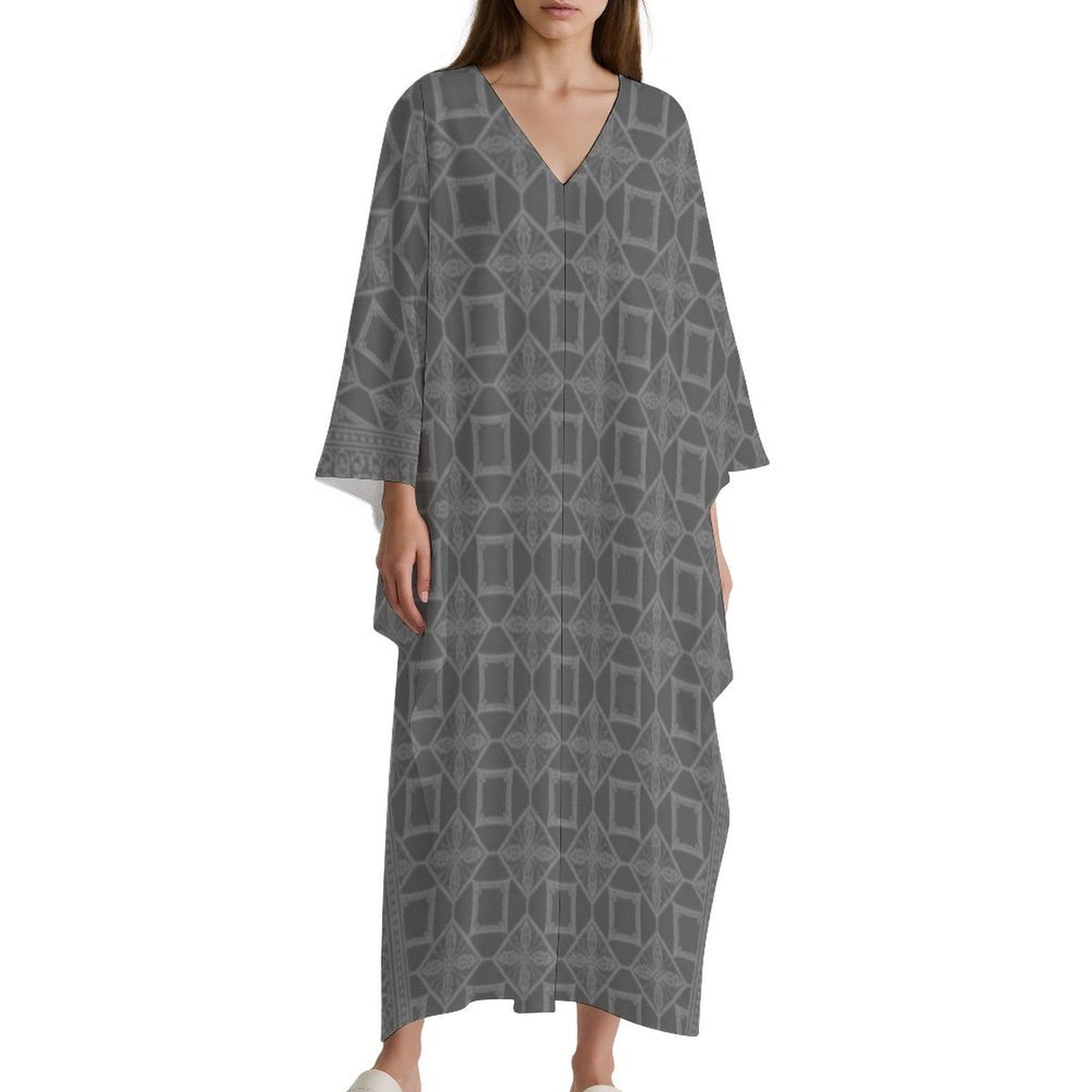 Kaftan V-Neck Dress - Style Meets Comfort - Shopzeedeey