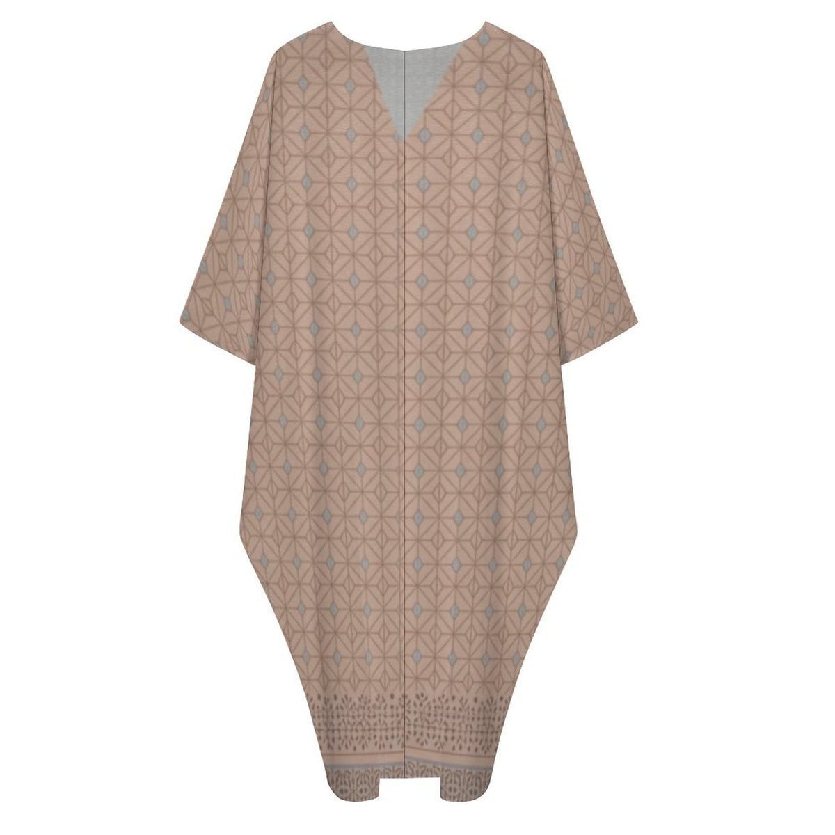 Kaftan V-Neck Dress - Lightweight Elegance for Every Occasion - Shopzeedeey