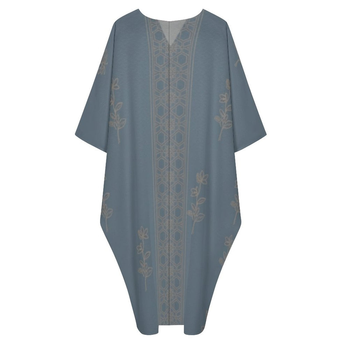 Kaftan V-Neck Dress for Effortless Elegance - Shopzeedeey