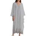 Elegant Kaftan V-Neck Dress for Effortless Style - Shopzeedeey