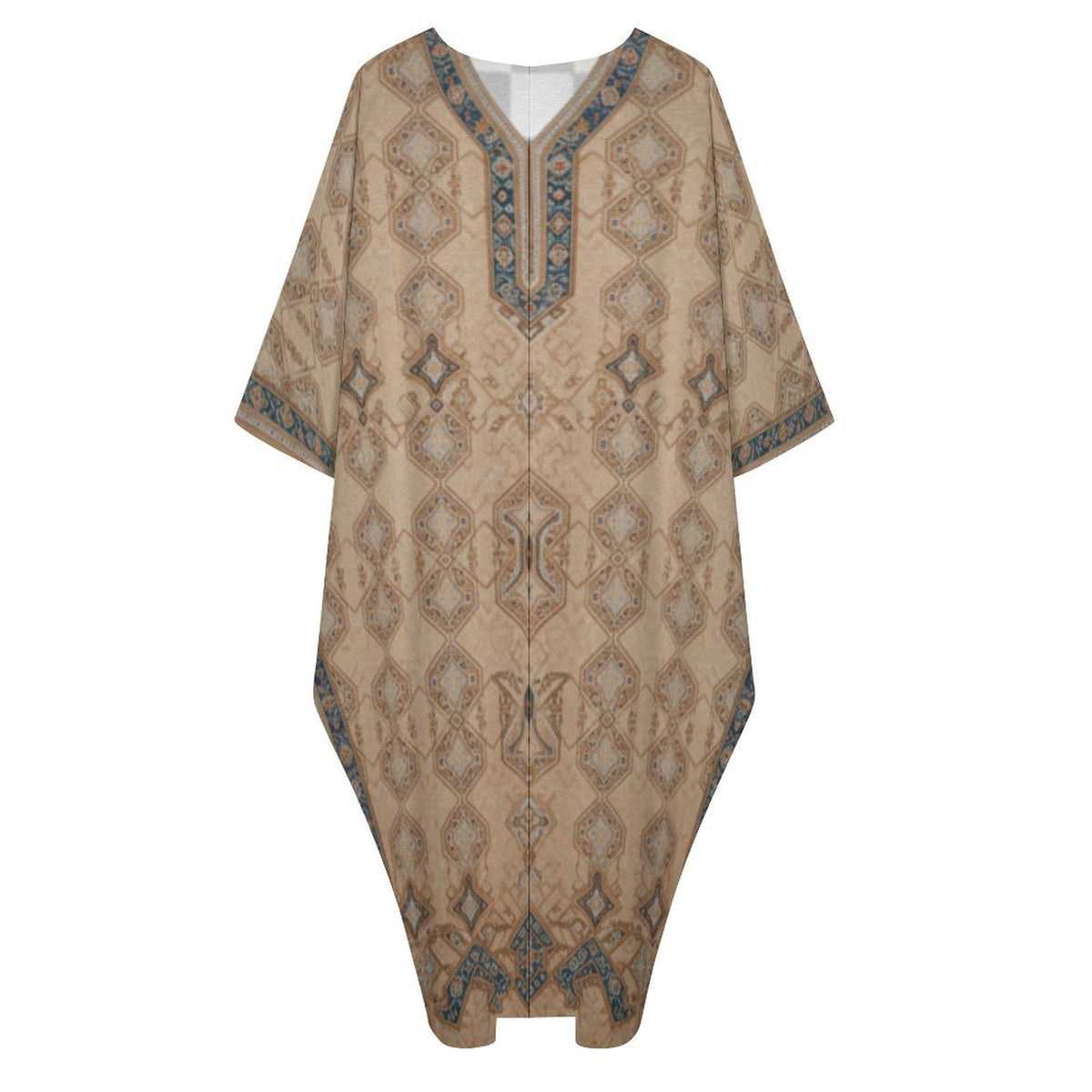 Stylish Kaftan V-Neck Dress for Effortless Elegance - Shopzeedeey