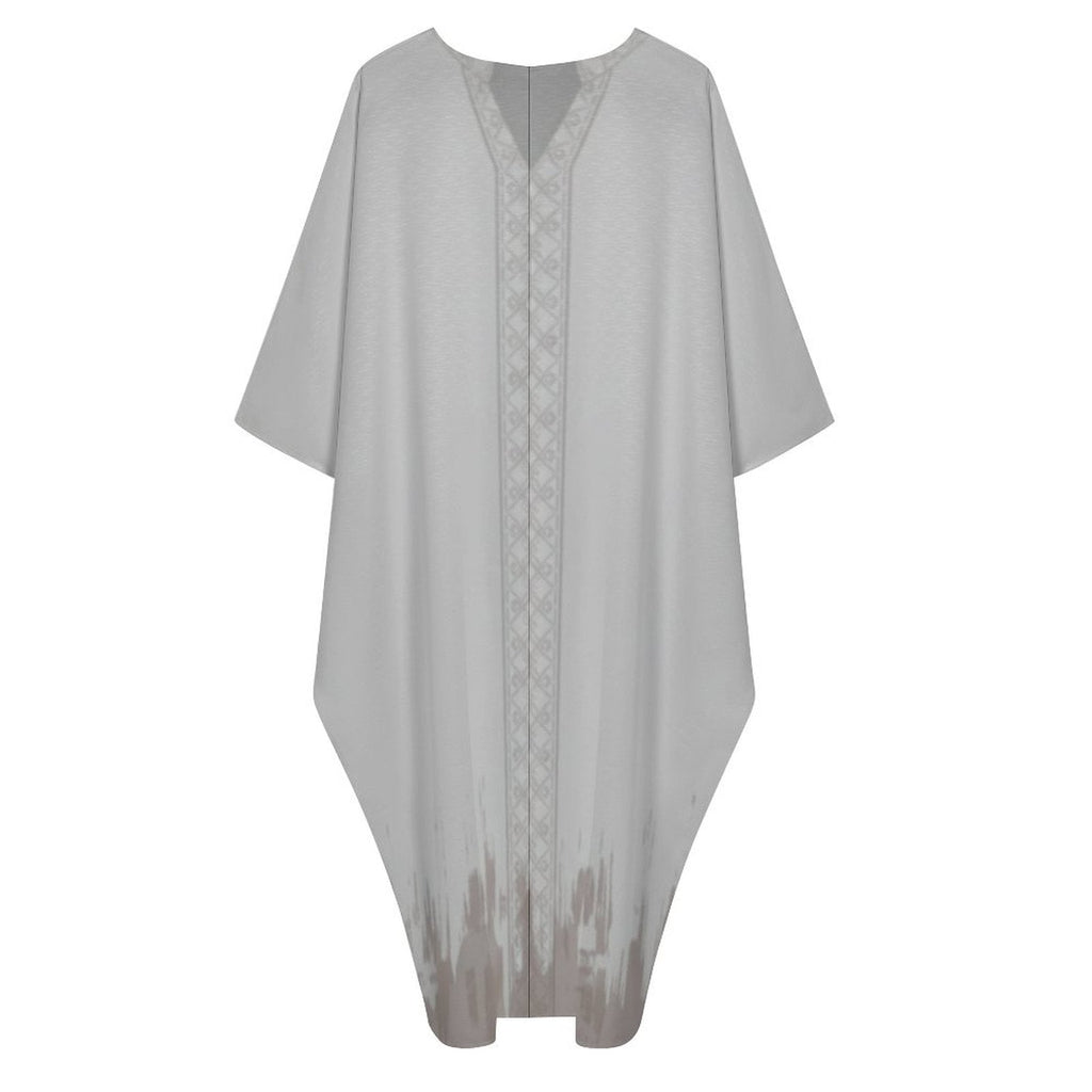 Elegant Kaftan V-Neck Dress for Effortless Style - Shopzeedeey