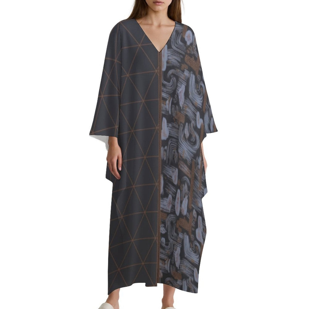 Kaftan Design V-Neck Dress – Effortless Elegance for Every Occasion - Shopzeedeey