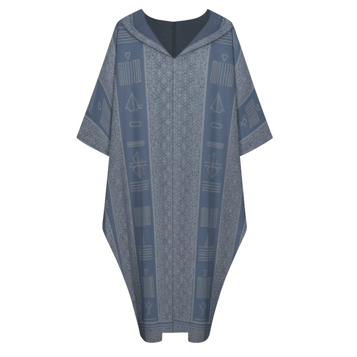 Kaftan V-Neck Dress for Effortless Elegance - Shopzeedeey
