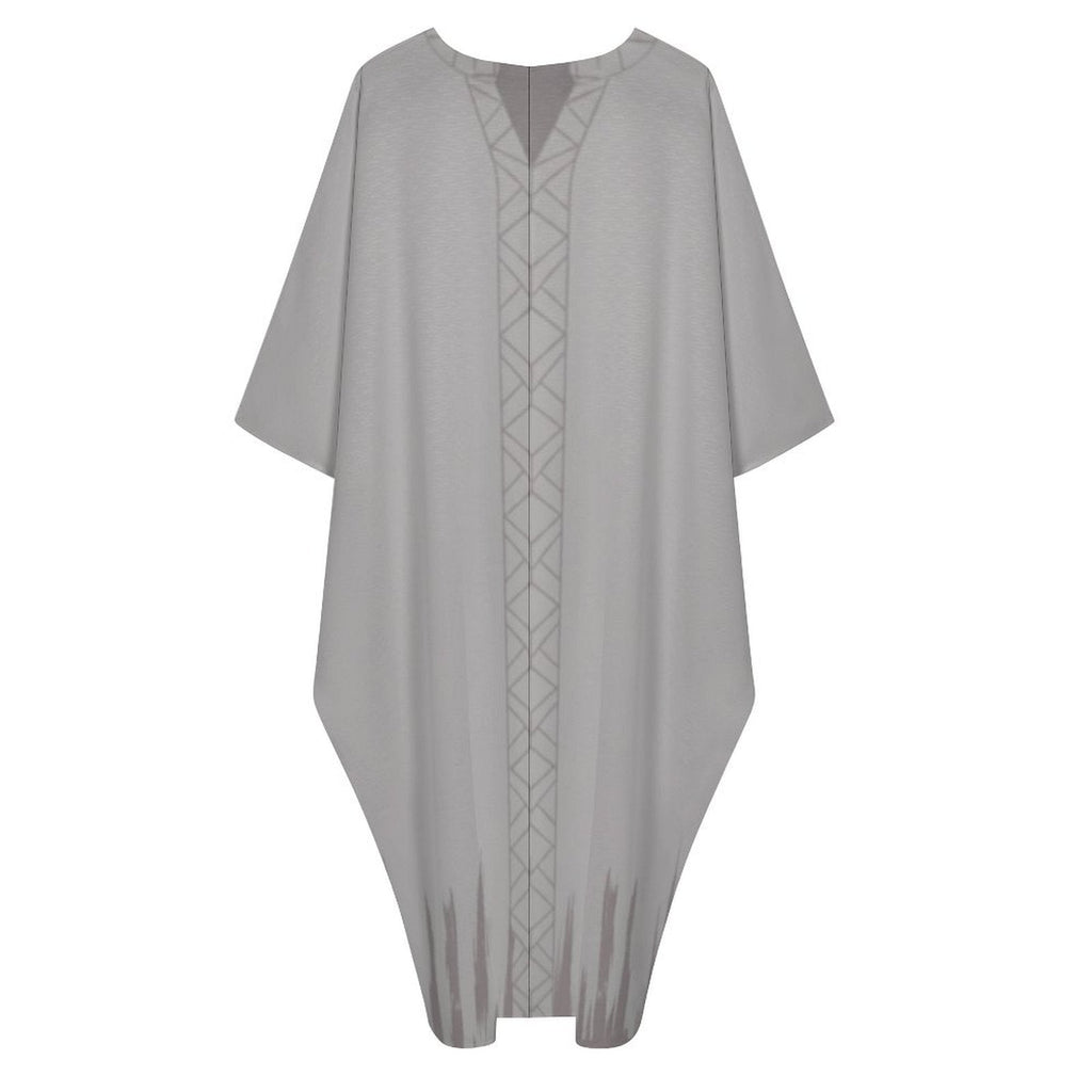 Kaftan Design V-Neck Dress for Effortless Style - Shopzeedeey