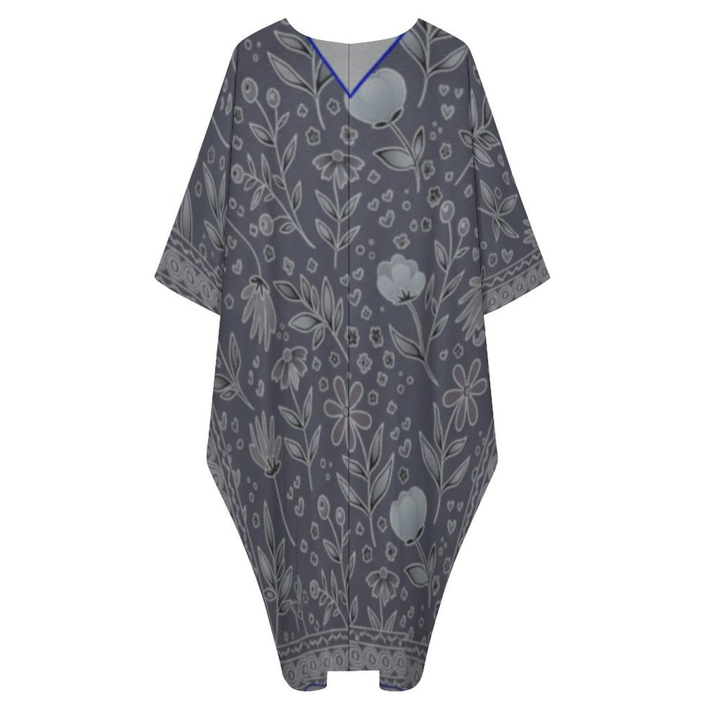 Kaftan V-Neck Dress - Elegant Comfort for Every Occasion - Shopzeedeey