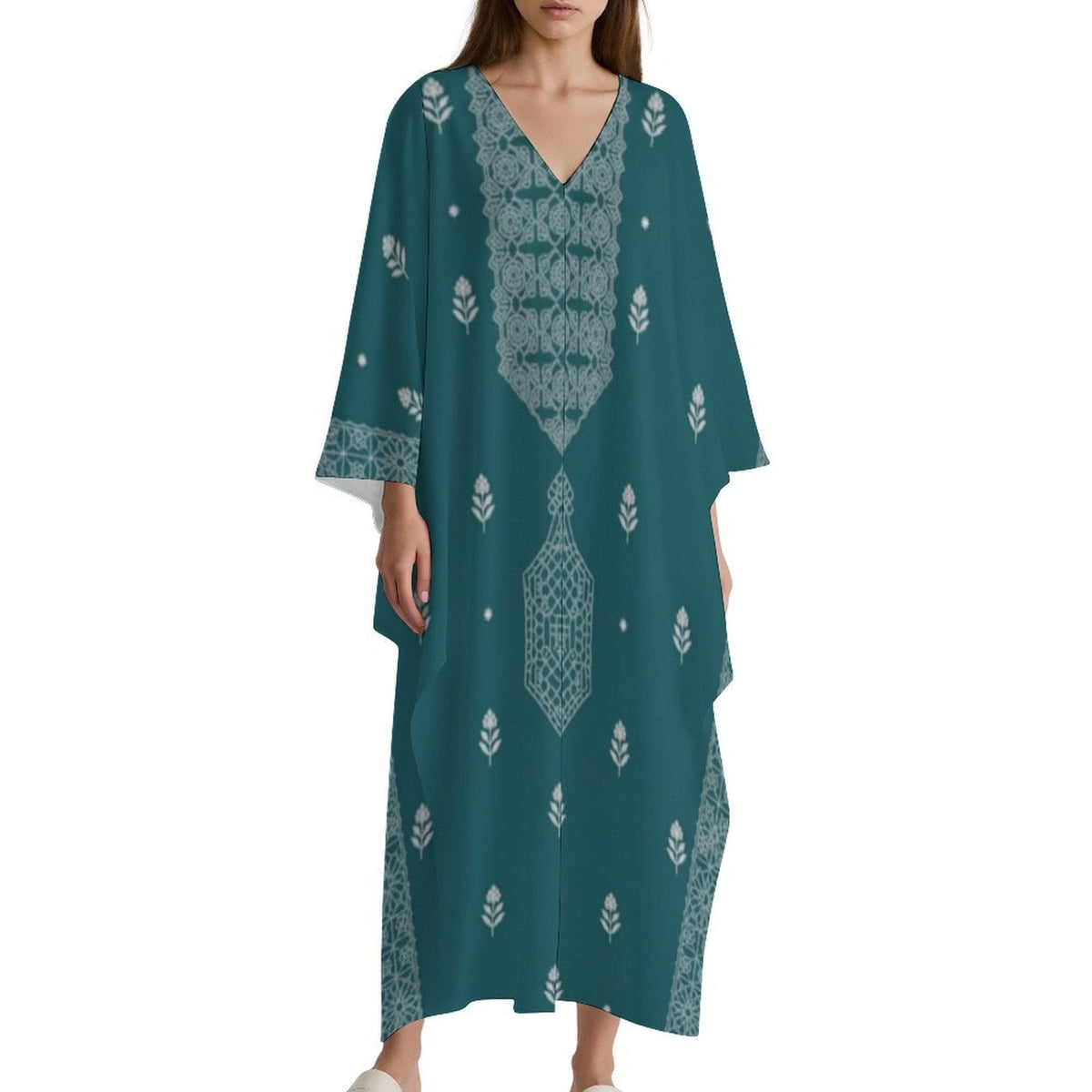 Stylish Kaftan - Design V-Neck Kaftan Dress for Ultimate Comfort - Shopzeedeey