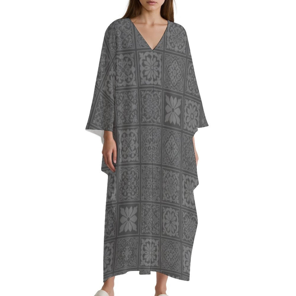 Kaftan - Elegant Design V-Neck Kaftan Dress for Every Occasion - Shopzeedeey