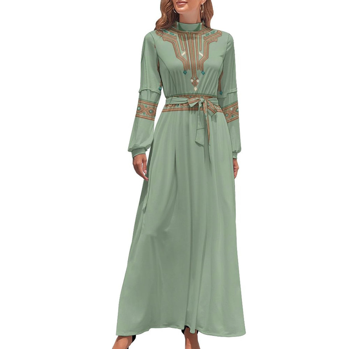 Stylish Long Sleeve High Neck Dress – Perfect for Any Occasion - Shopzeedeey