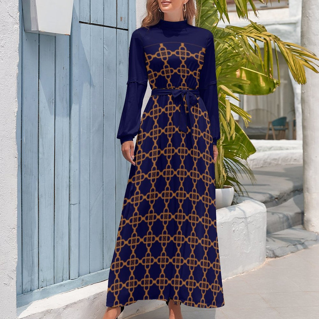 Dress - Design Long Sleeve High Neck Long Dress for Any Occasion - Shopzeedeey