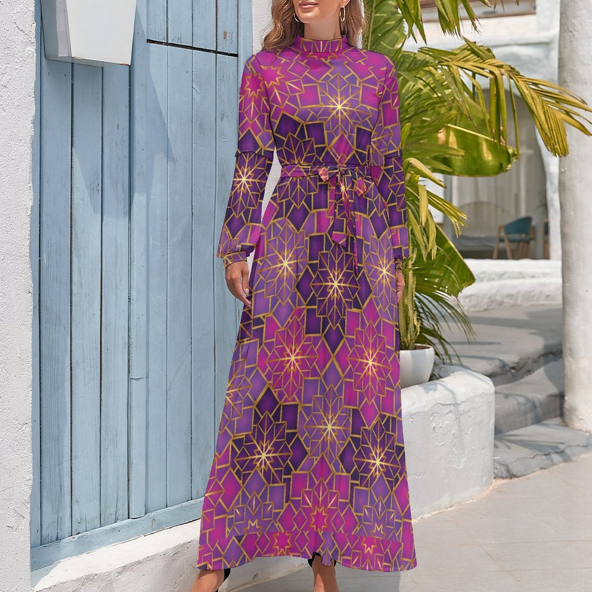 Elegant Long Sleeve High Neck Dress for Every Occasion - Shopzeedeey