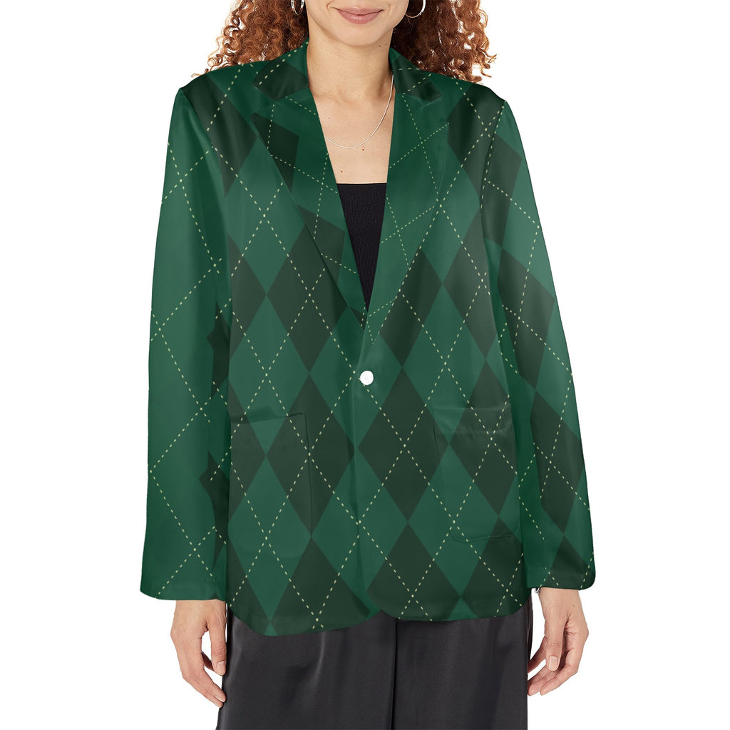 Women's Designer Blazer - Flannelgreen Women's Blazer (Model H64) - Shopzeedeey