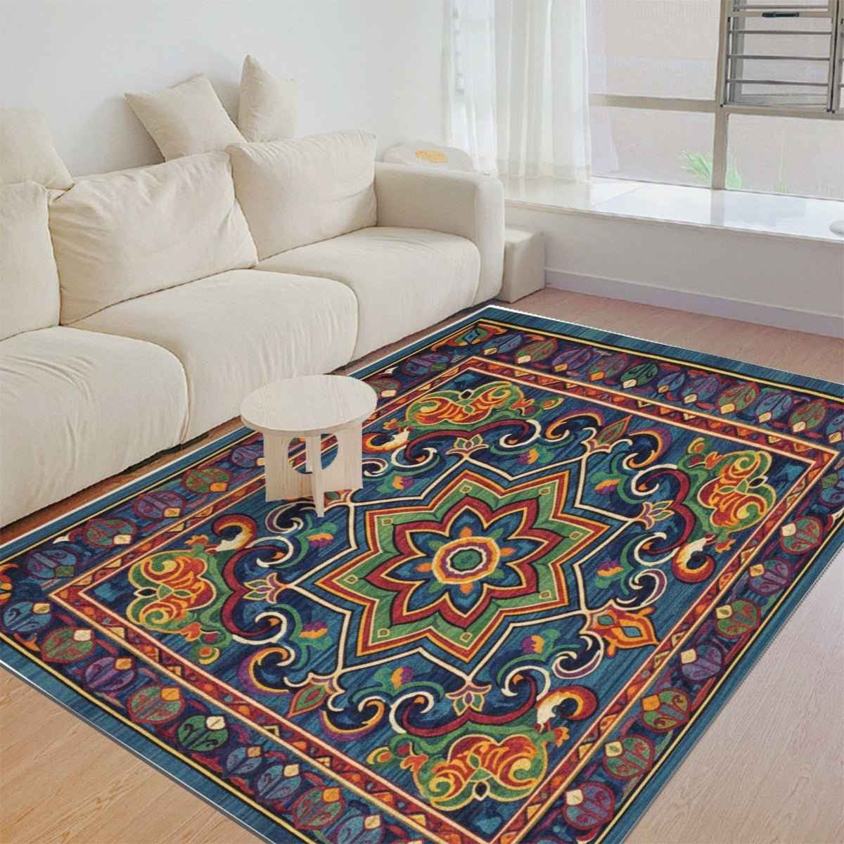 Turkish Arabic Carpet - Foldable Rectangular Thickened Floor Mat - Shopzeedeey