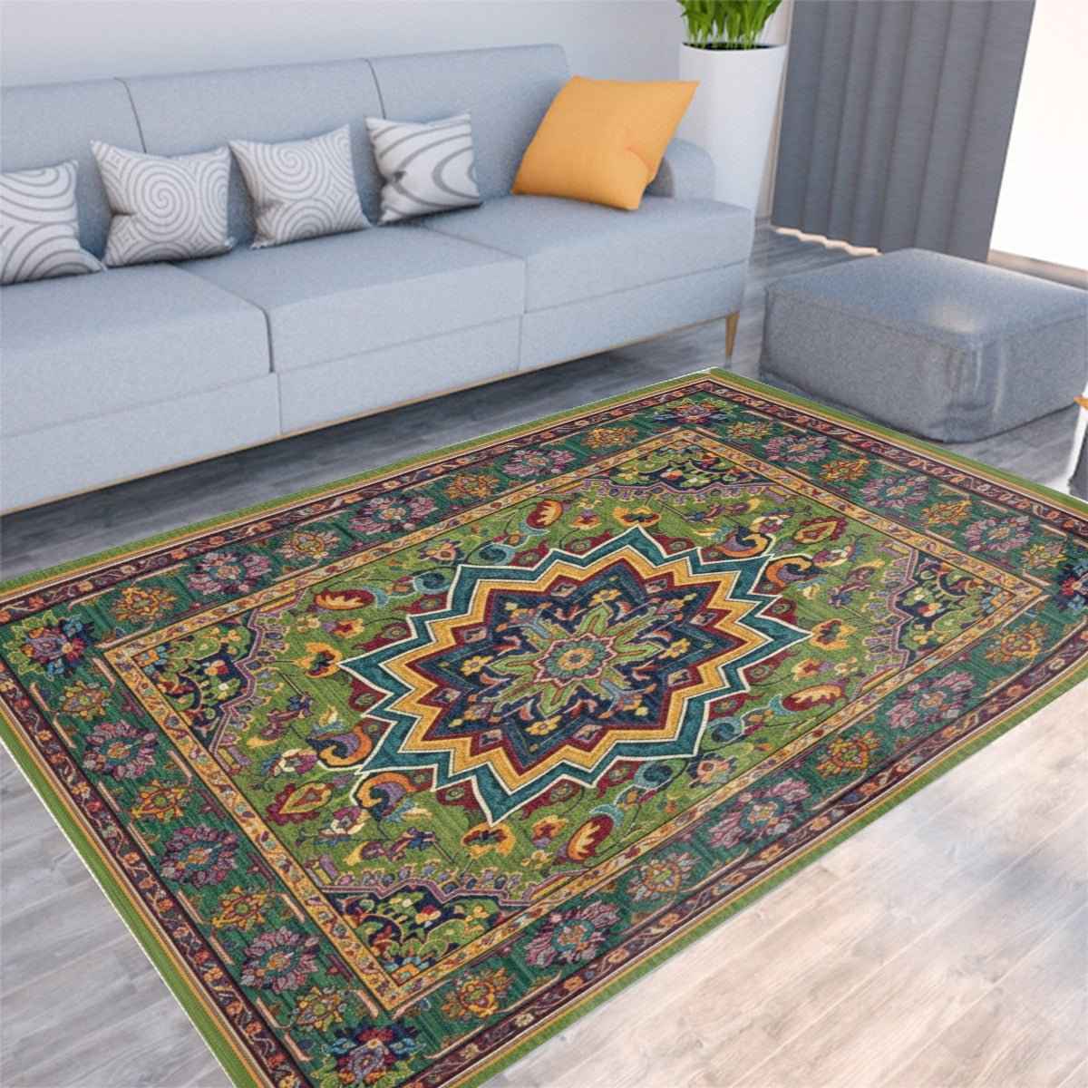 Turkish Arabic Carpet - Foldable Rectangular Thickened Floor Mat - Shopzeedeey