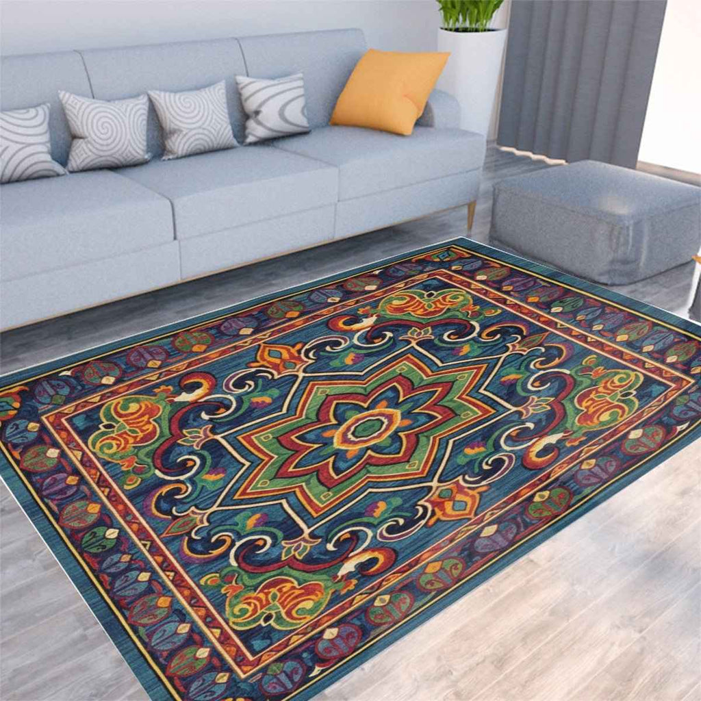 Turkish Arabic Carpet - Foldable Rectangular Thickened Floor Mat - Shopzeedeey